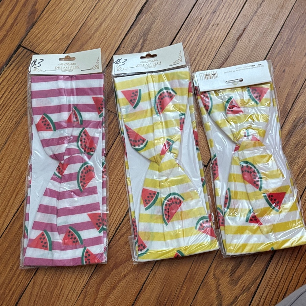 Striped Watermelon Print Headbands
